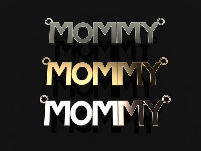 MOMMY PENDANT NECKLACE FRAME 3D print model