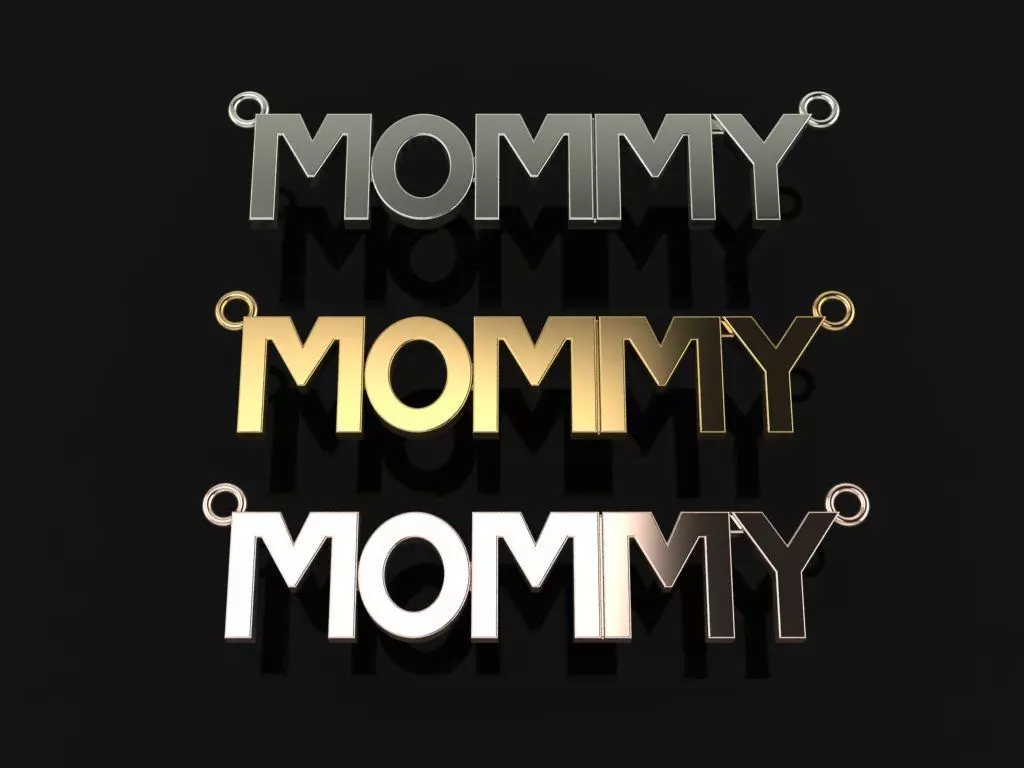 MOMMY PENDANT NECKLACE FRAME 3D print model