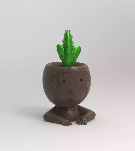 MONKEY FLOWERPOT SUPPORTED 3D print model