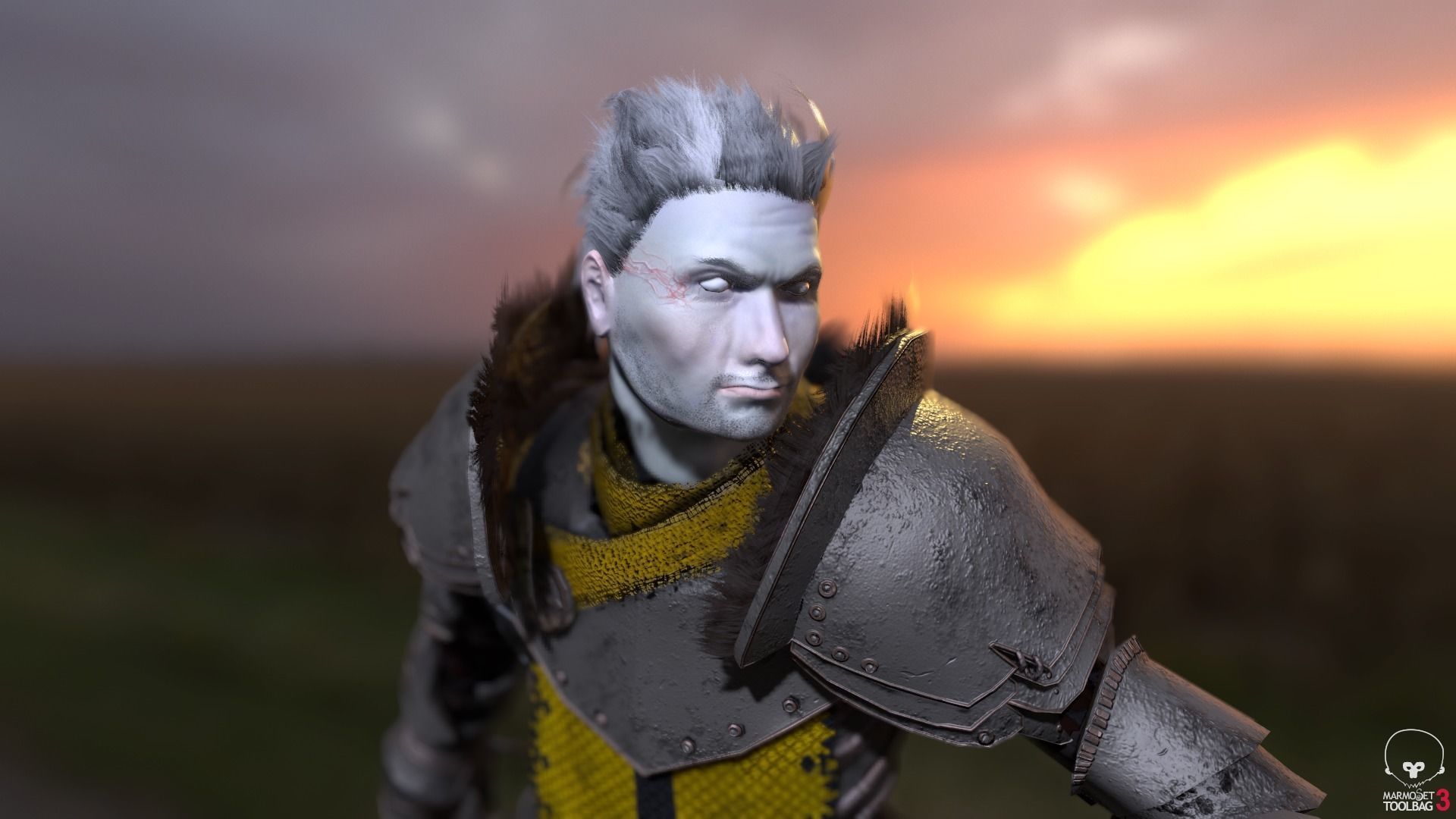 Death knight Low-poly 3D model_28