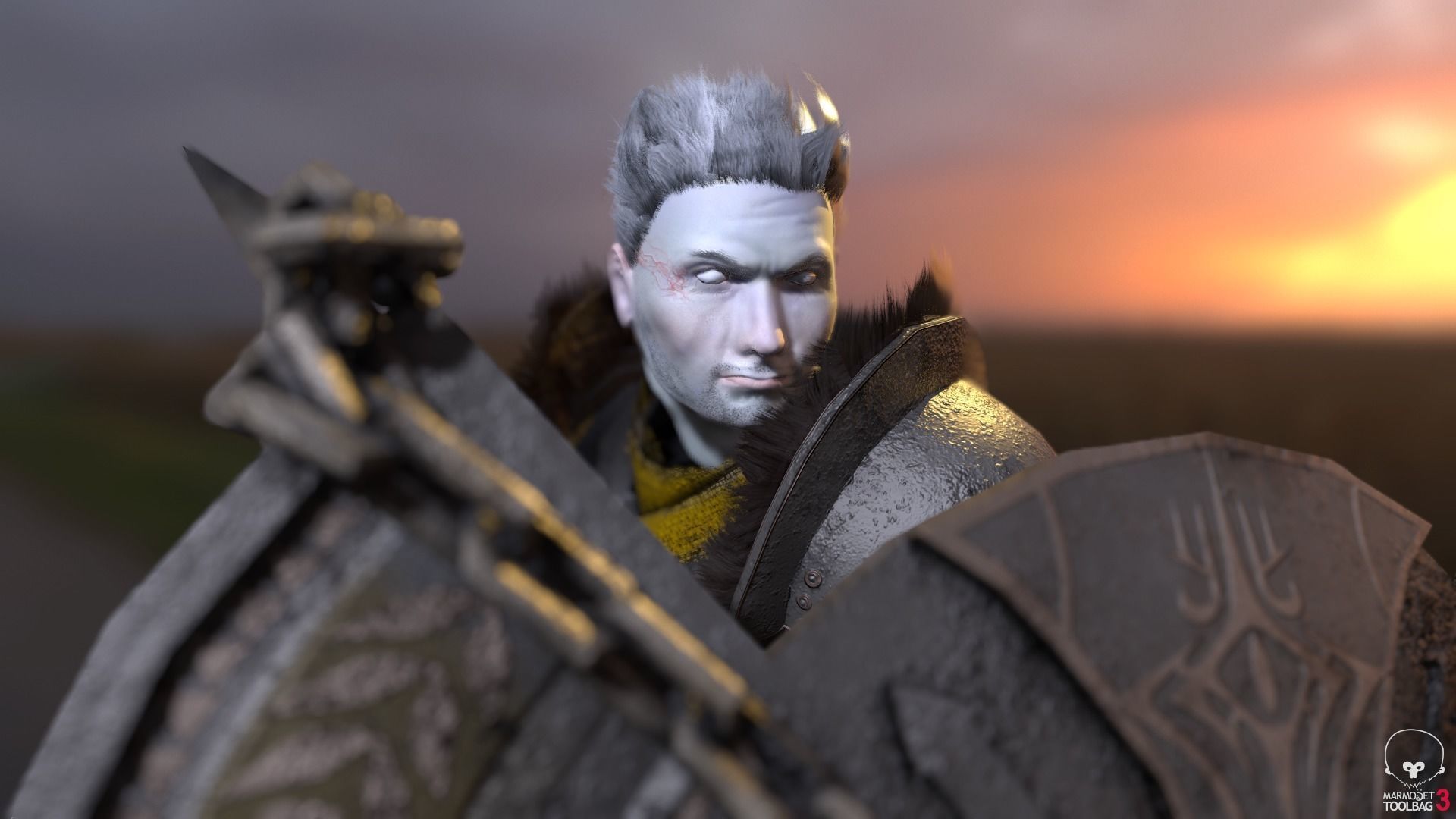 Death knight Low-poly 3D model_26