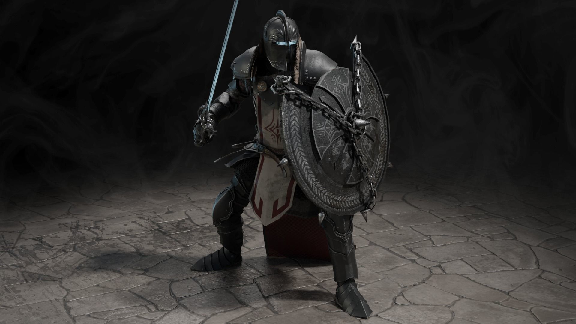 Death knight Low-poly 3D model_9