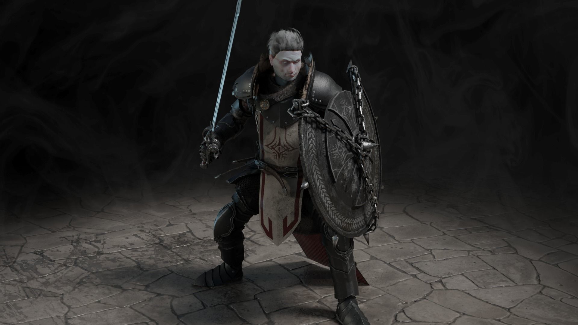 Death knight Low-poly 3D model_10