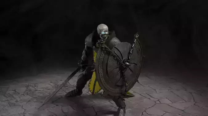 Death knight Low-poly 3D model