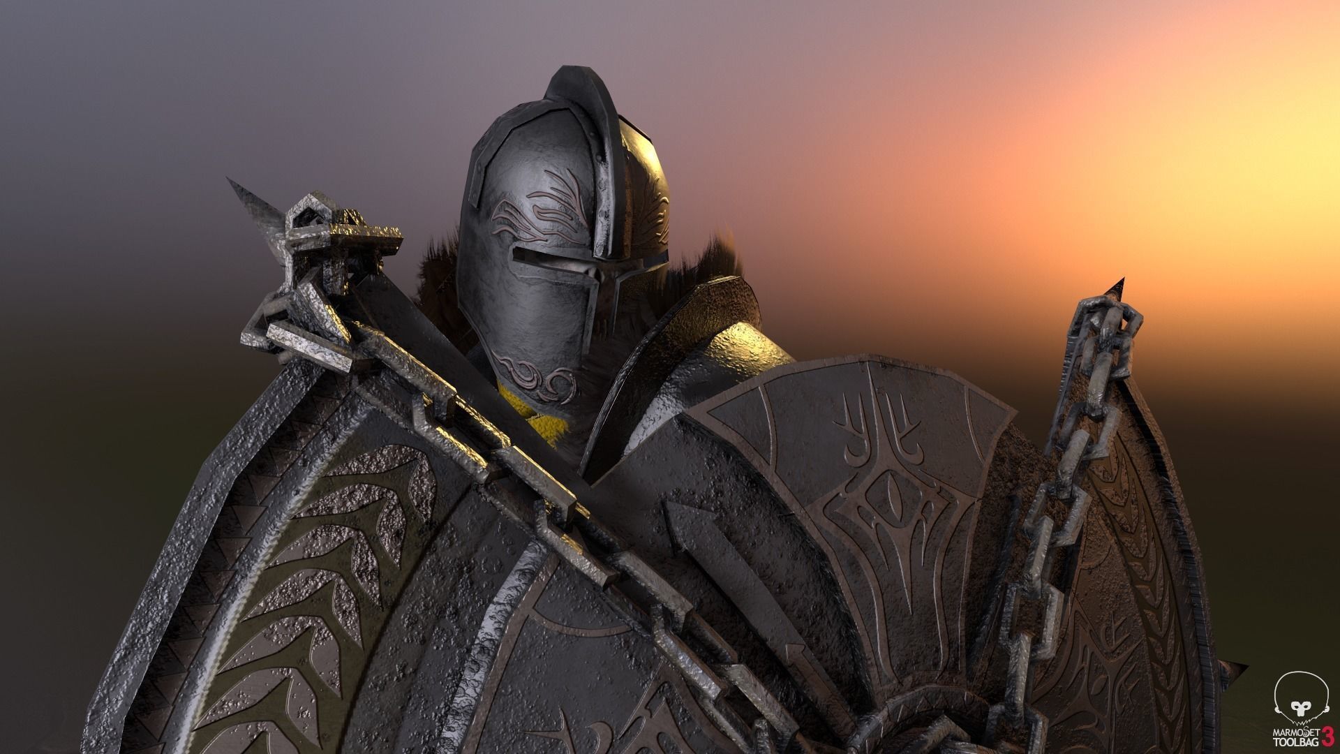 Death knight Low-poly 3D model_42