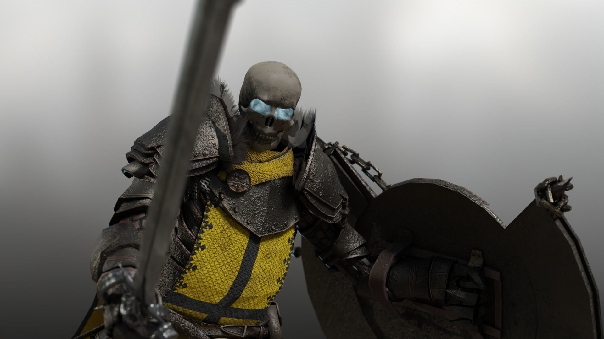 Death knight Low-poly 3D model_16