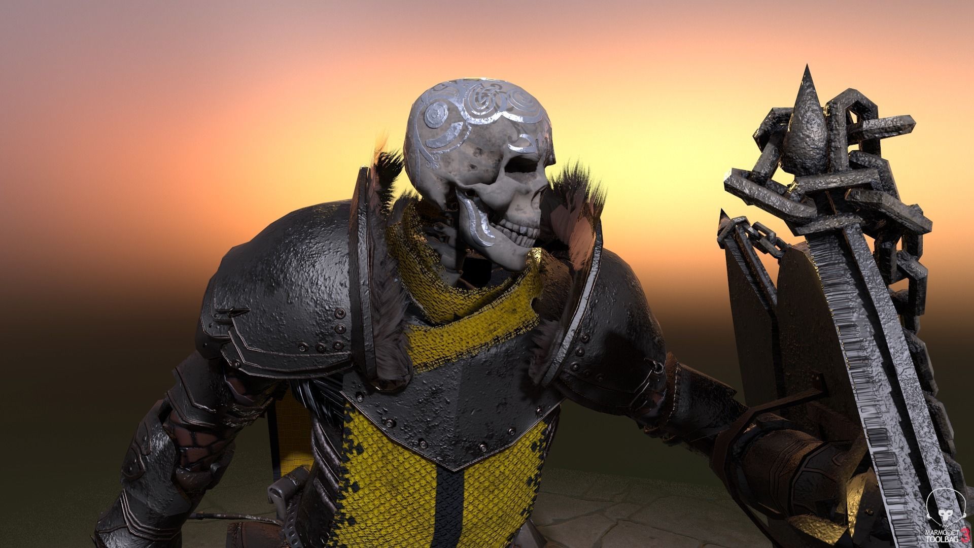 Death knight Low-poly 3D model_40