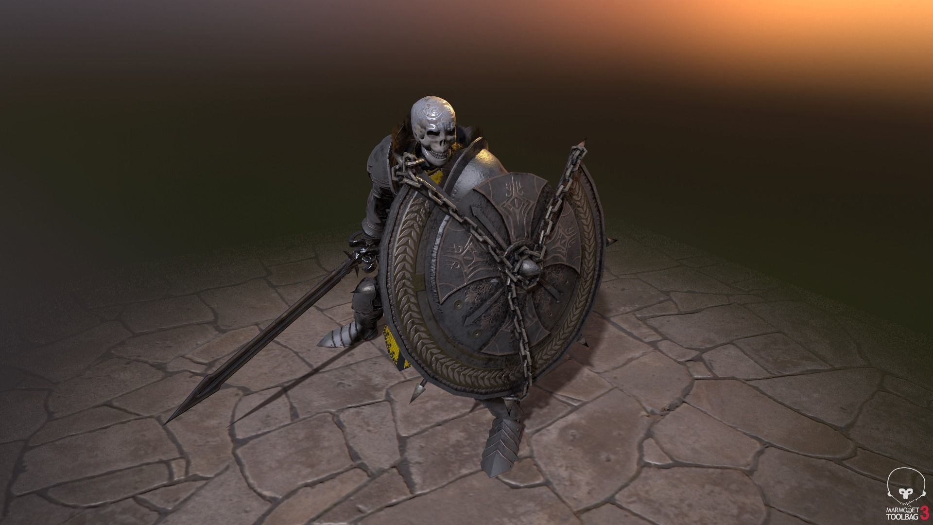 Death knight Low-poly 3D model_30