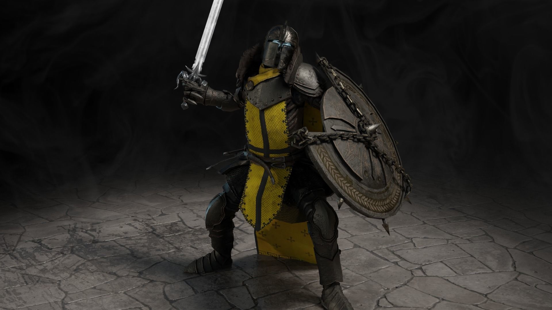 Death knight Low-poly 3D model_14