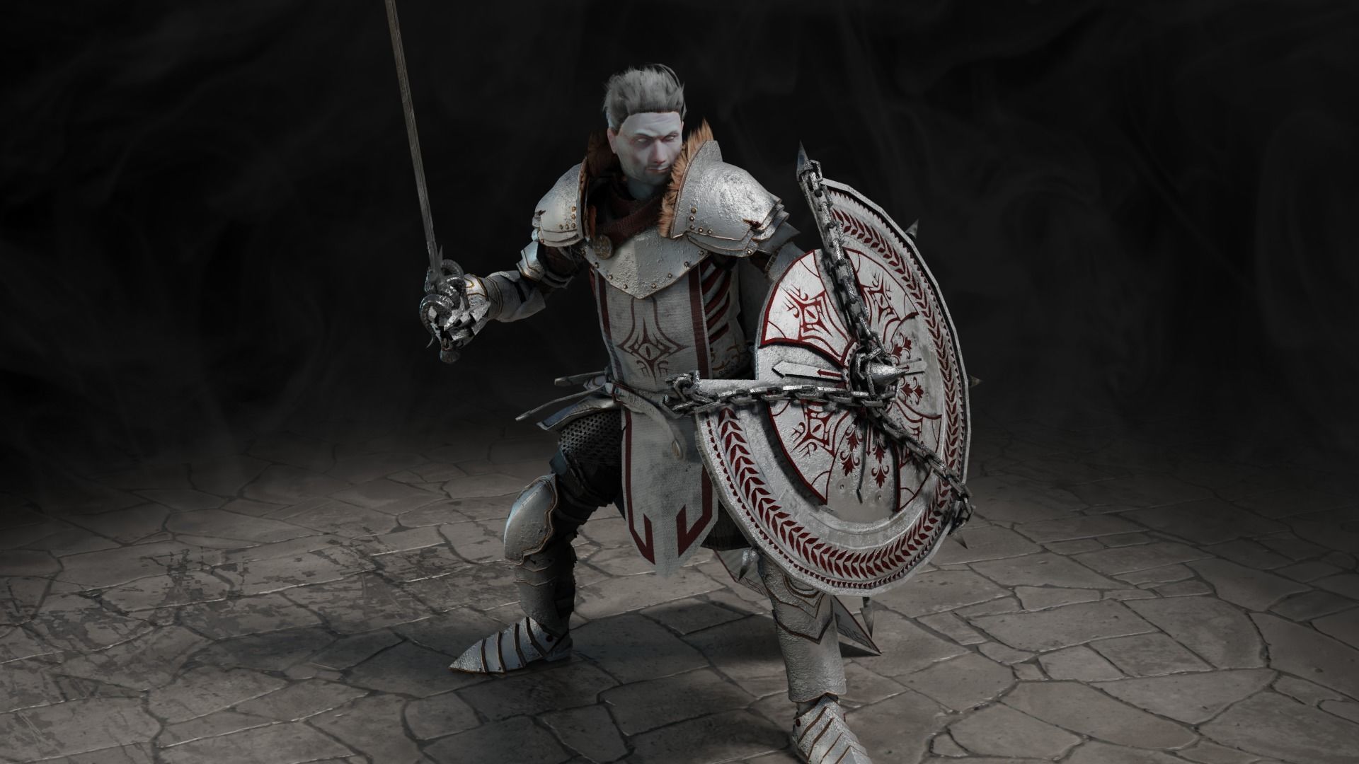 Death knight Low-poly 3D model_12