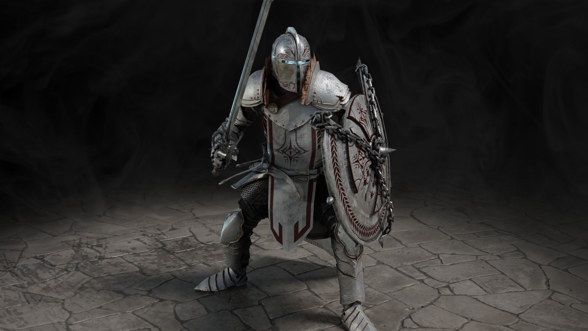 Death knight Low-poly 3D model_11