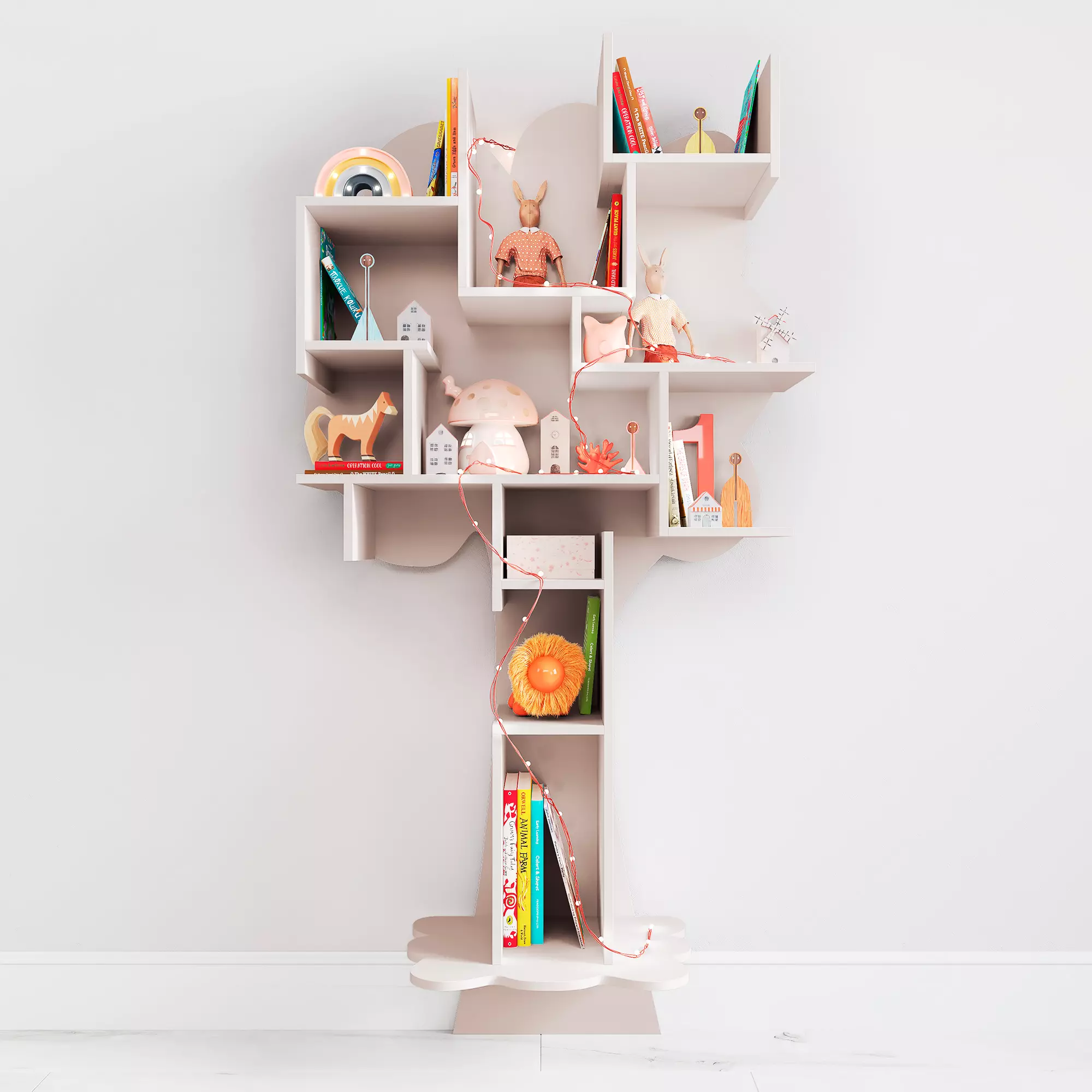 Tree Shelf for children room with decor 3D model_0
