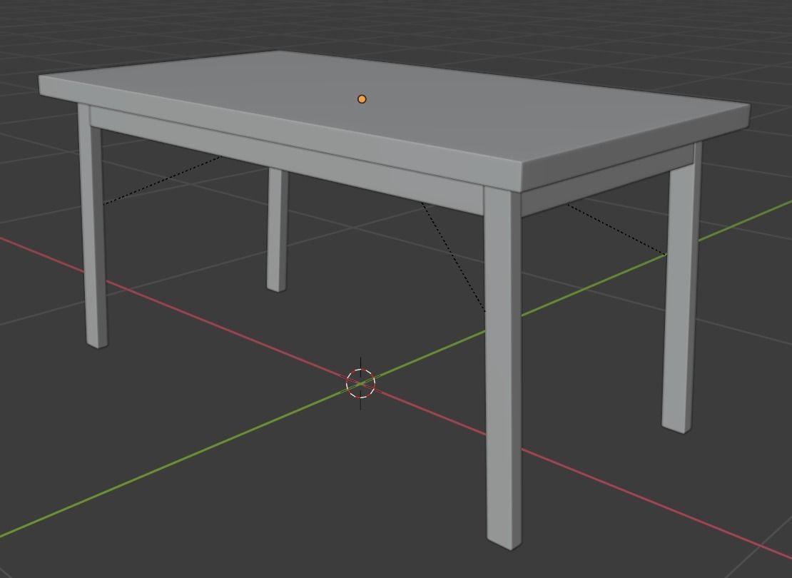 Wooden Marble Table 3D model_6