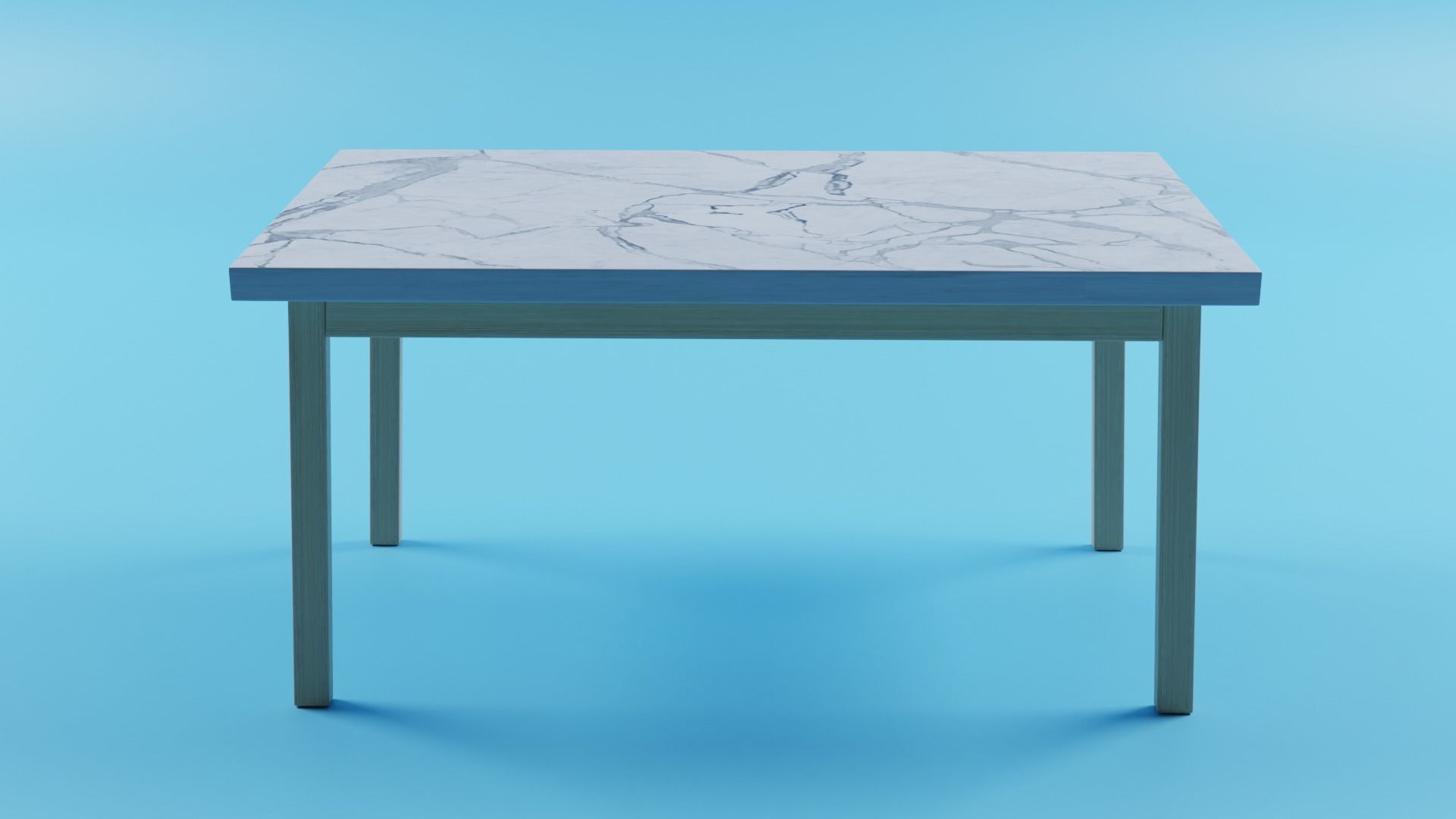 Wooden Marble Table 3D model_1
