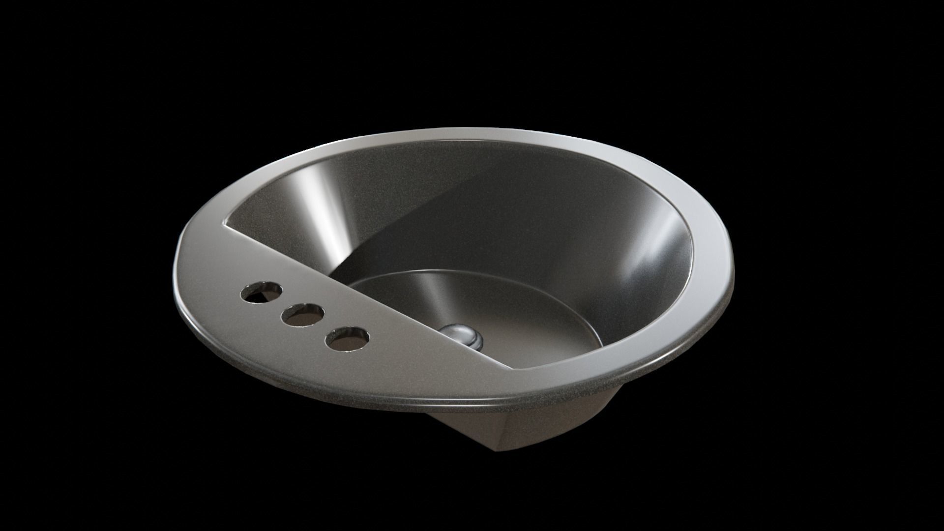 Bryant bathroom sink round drop Black Low-poly 3D model_14