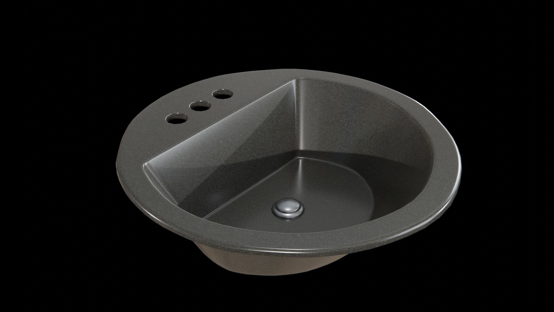Bryant bathroom sink round drop Black Low-poly 3D model_5