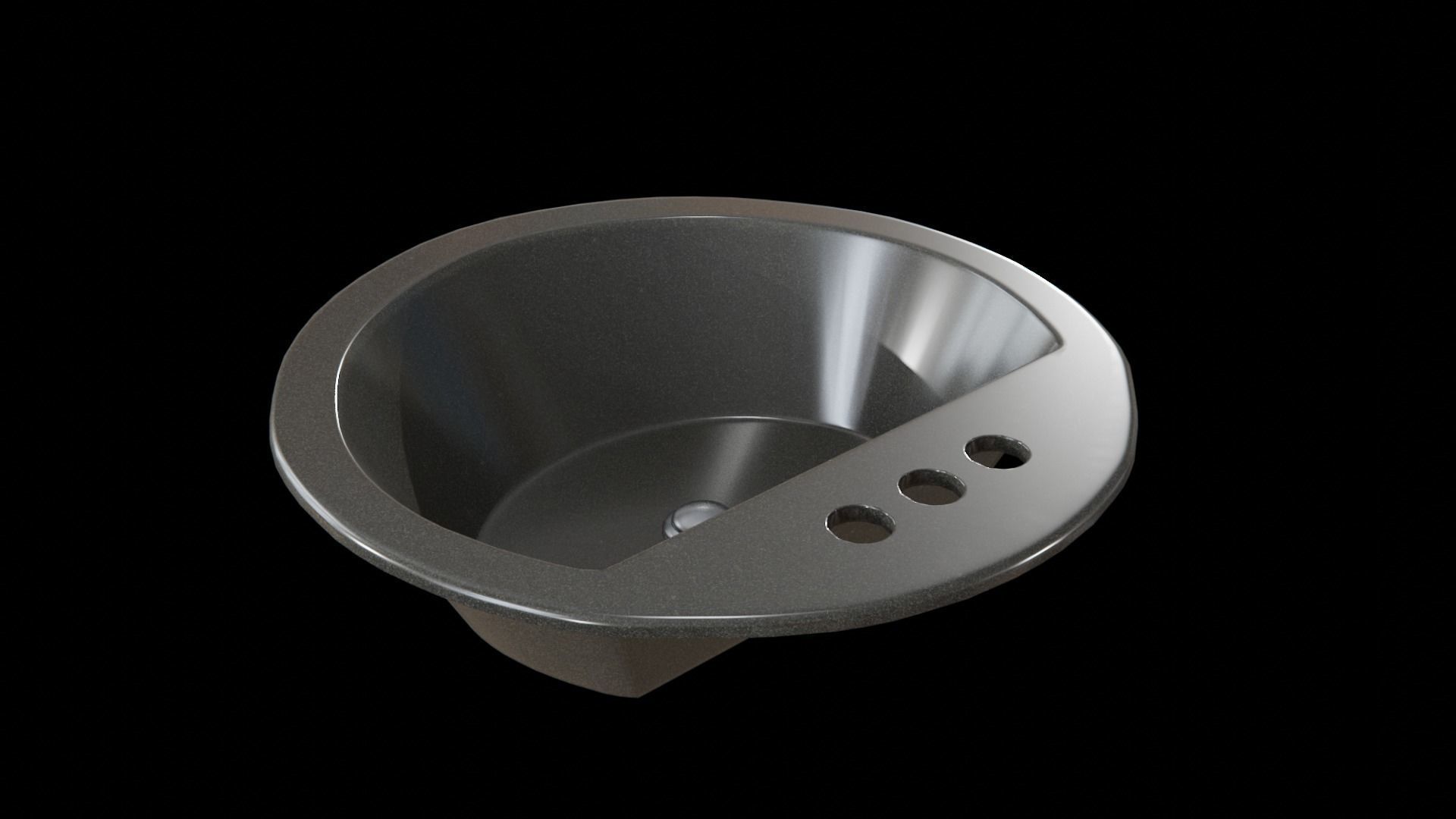 Bryant bathroom sink round drop Black Low-poly 3D model_11