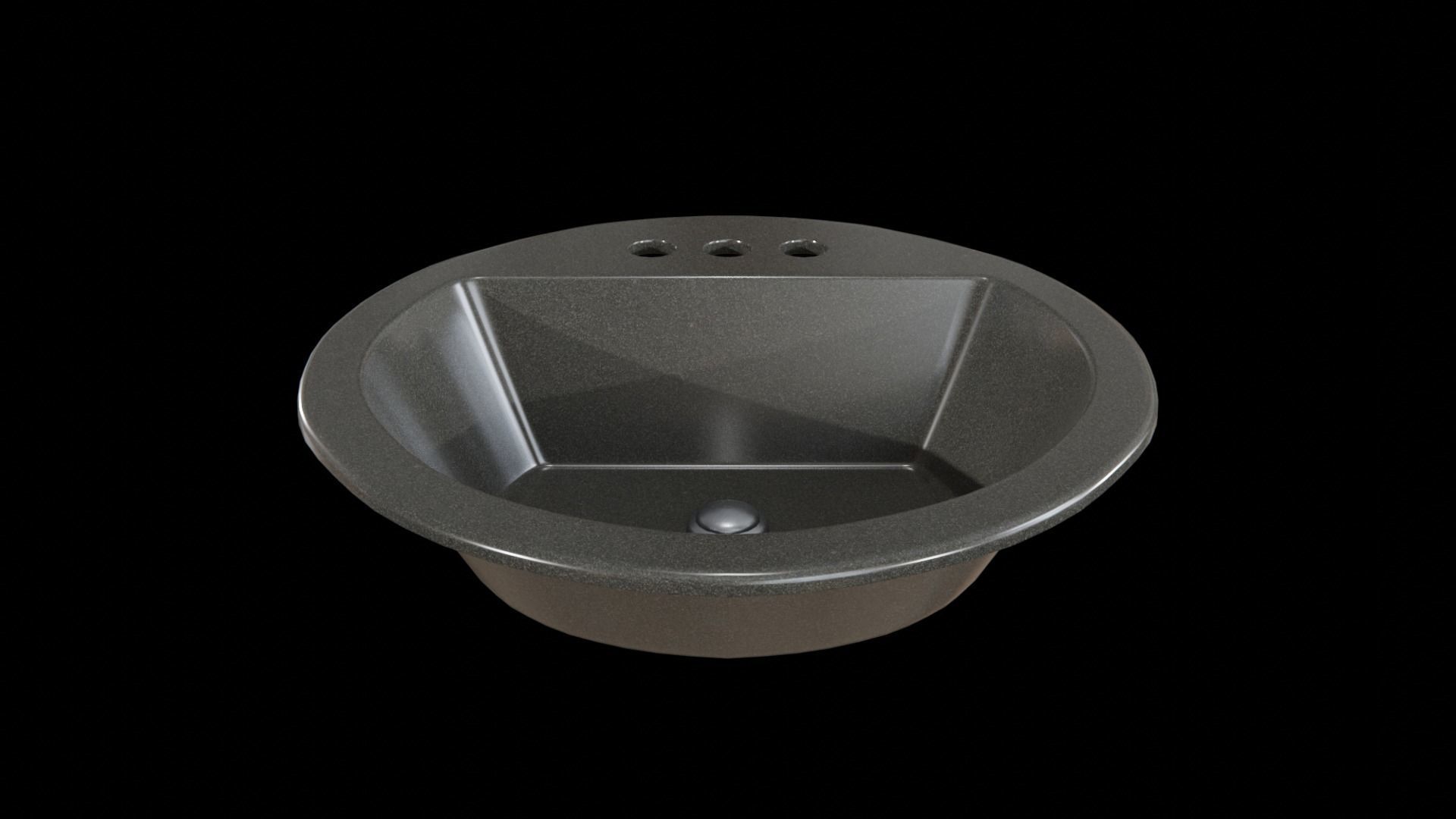 Bryant bathroom sink round drop Black Low-poly 3D model_1