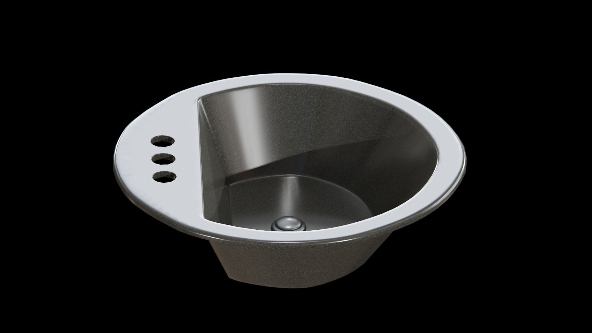 Bryant bathroom sink round drop Black Low-poly 3D model_4
