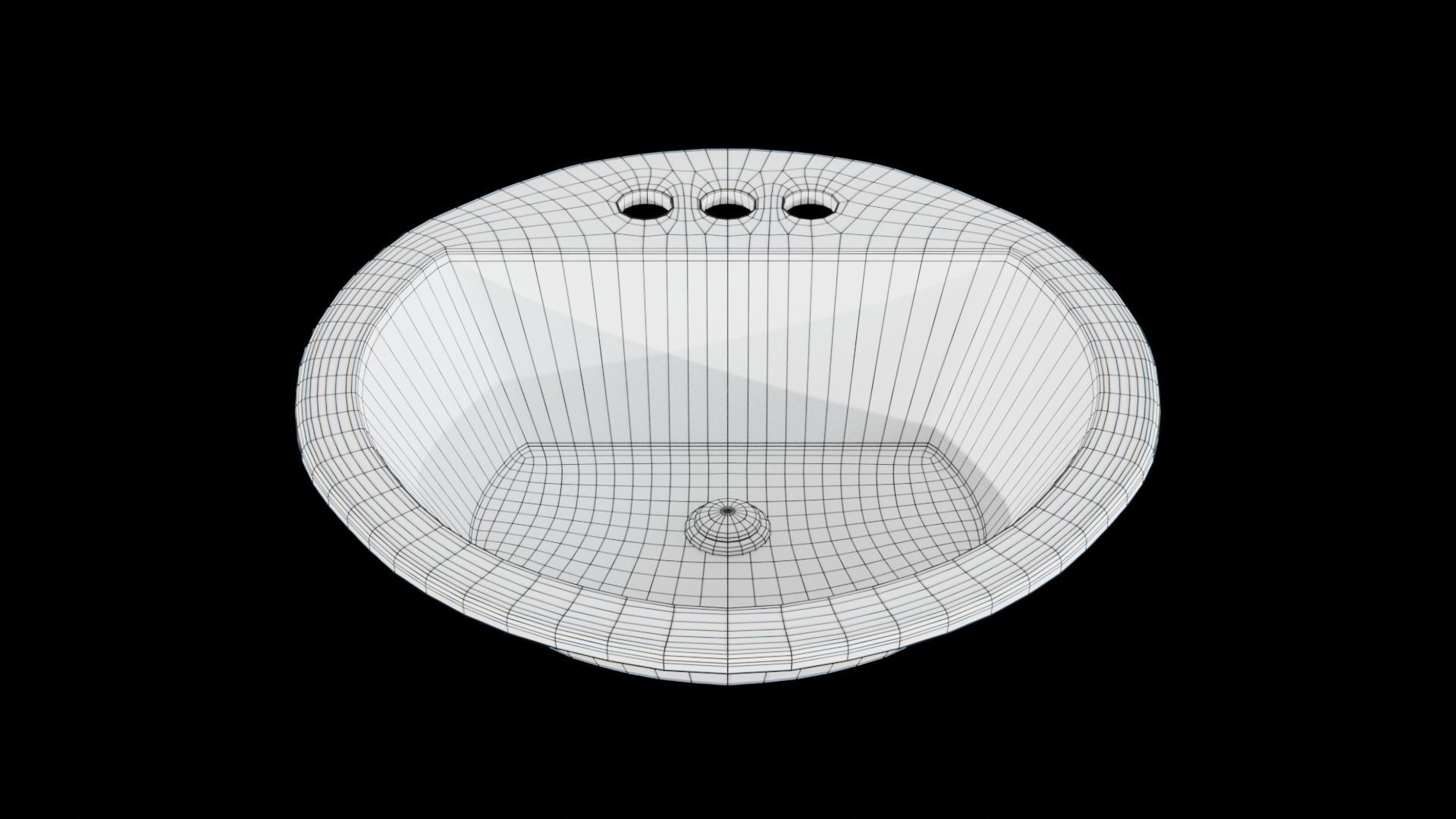 Bryant bathroom sink round drop Black Low-poly 3D model_20