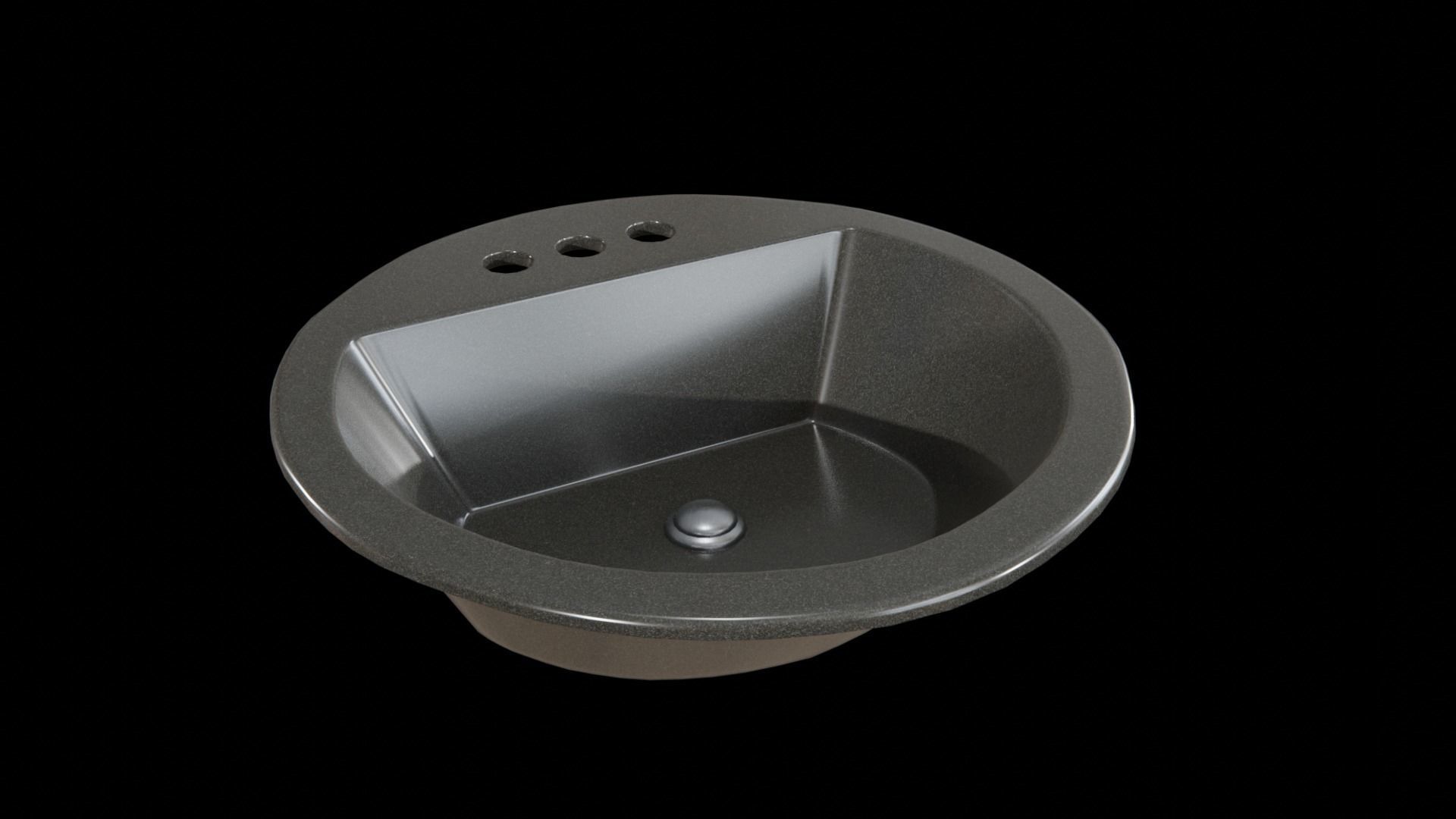 Bryant bathroom sink round drop Black Low-poly 3D model_18