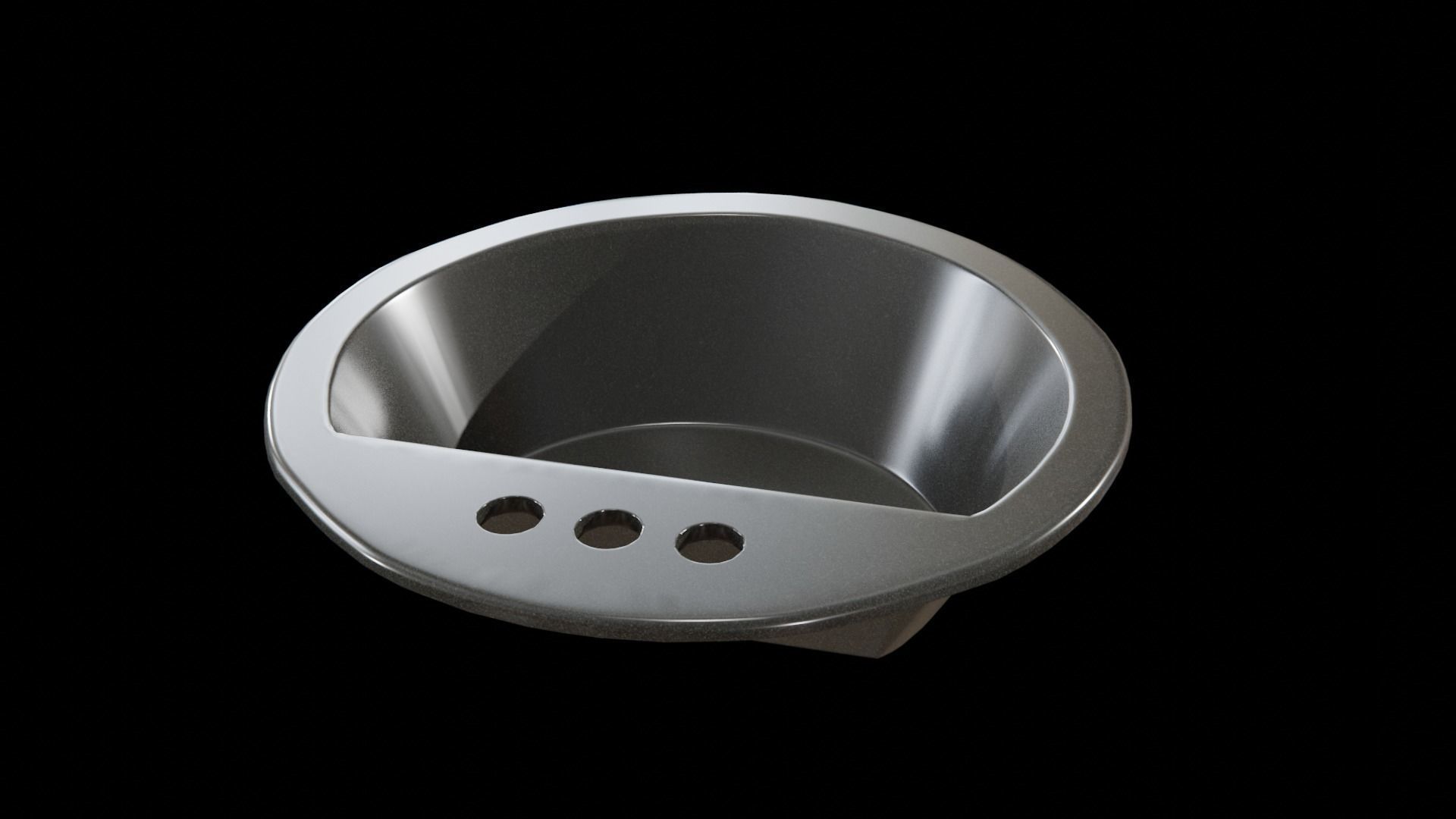 Bryant bathroom sink round drop Black Low-poly 3D model_13