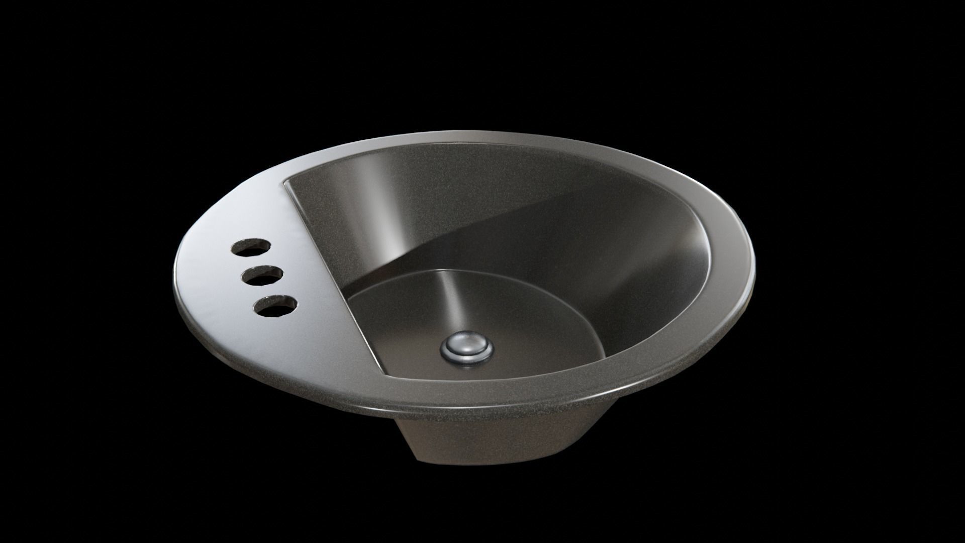 Bryant bathroom sink round drop Black Low-poly 3D model_15