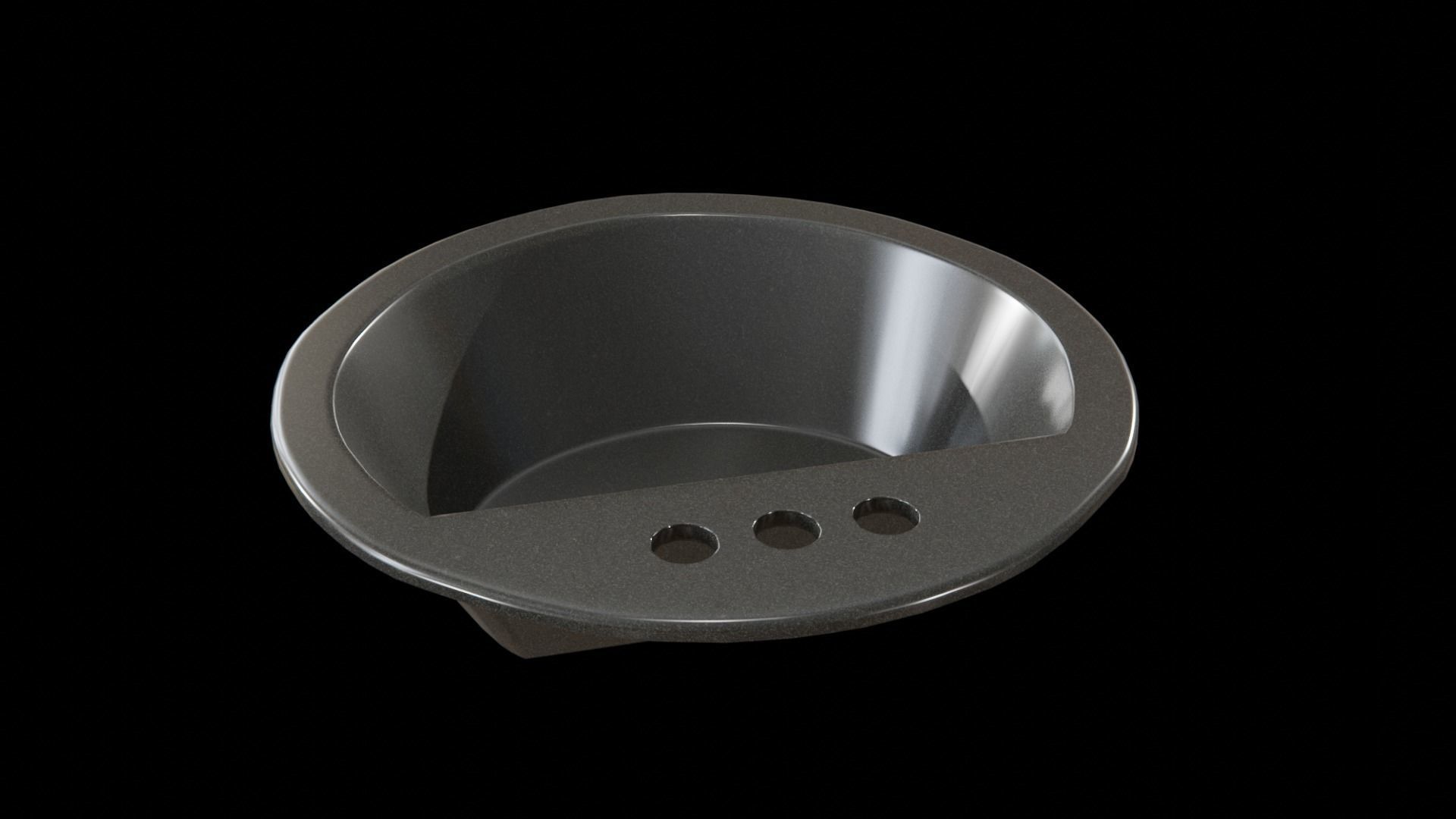 Bryant bathroom sink round drop Black Low-poly 3D model_12