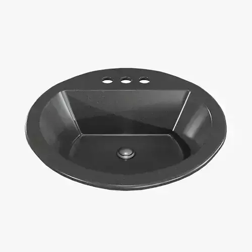 Bryant bathroom sink round drop Black Low-poly 3D model