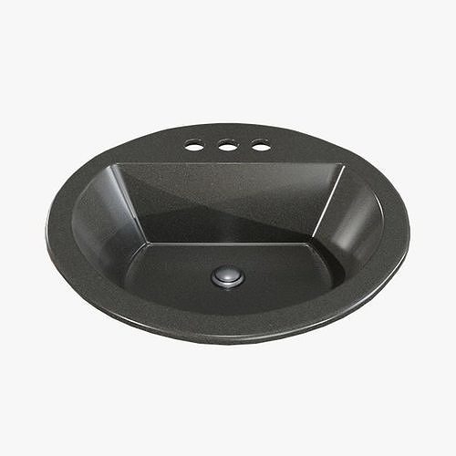 Bryant bathroom sink round drop Black Low-poly 3D model