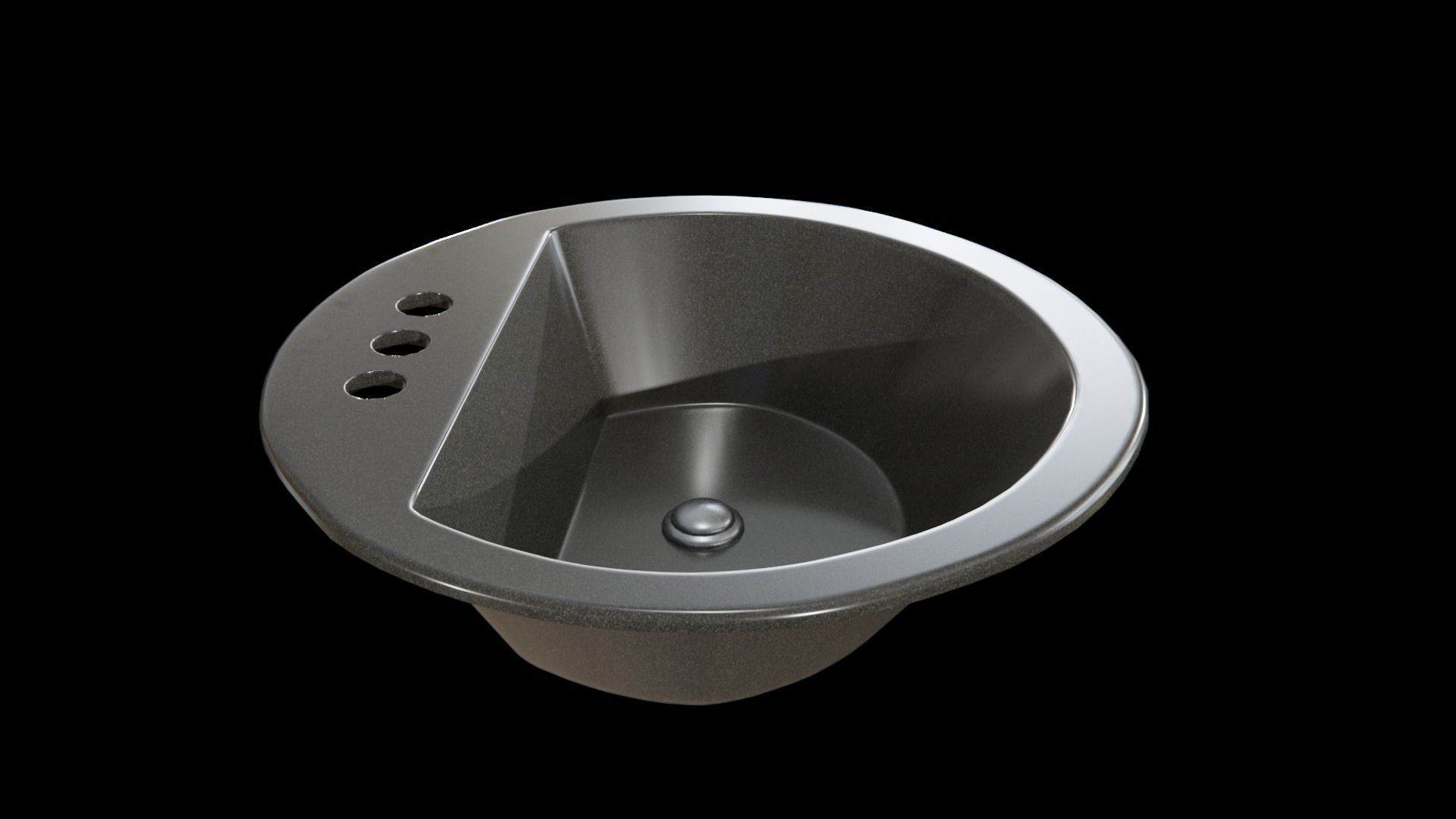 Bryant bathroom sink round drop Black Low-poly 3D model_17