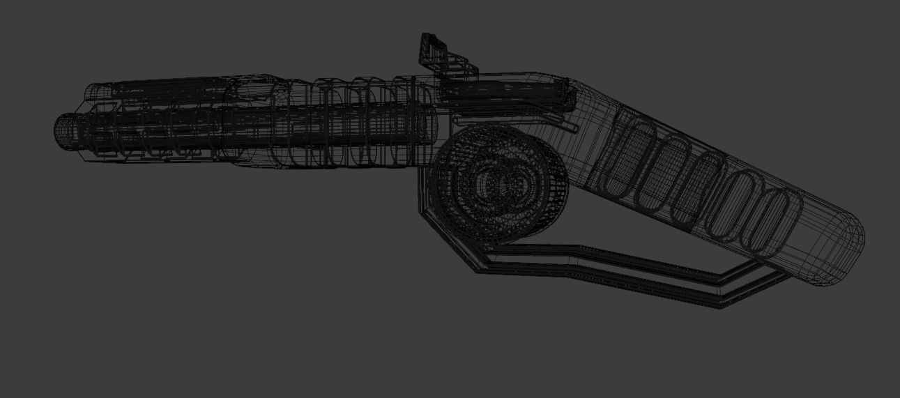 Sci-fi Shot gun Low-poly 3D model_3