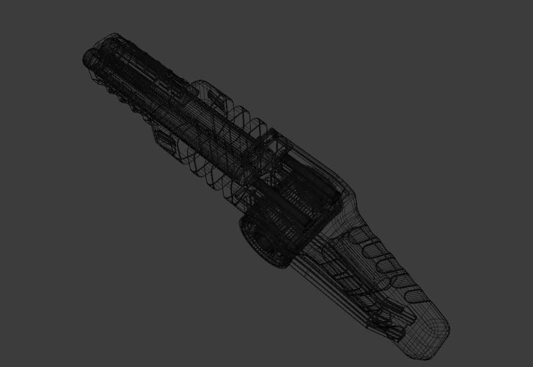 Sci-fi Shot gun Low-poly 3D model_4