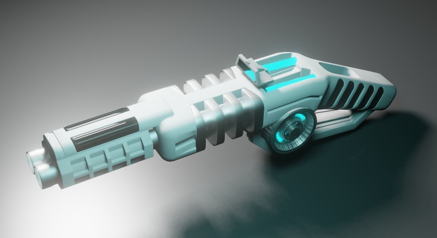 Sci-fi Shot gun Low-poly 3D model_1
