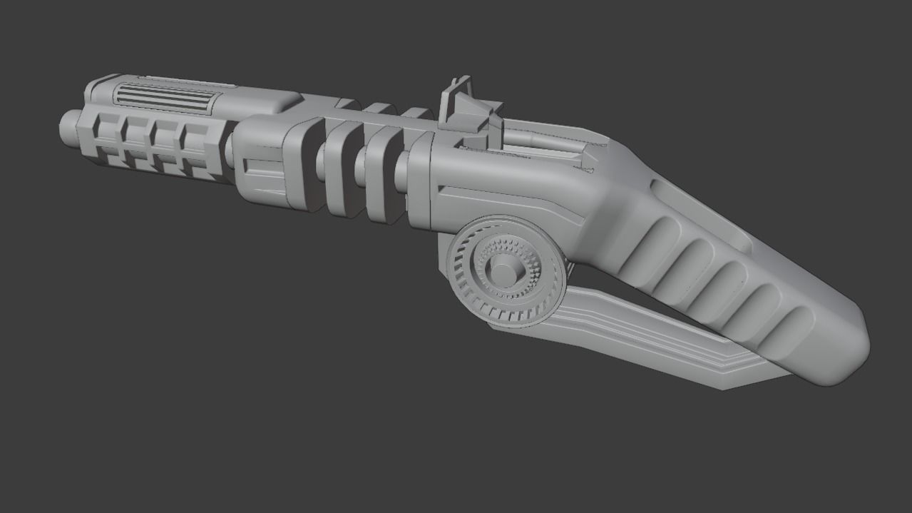 Sci-fi Shot gun Low-poly 3D model_5