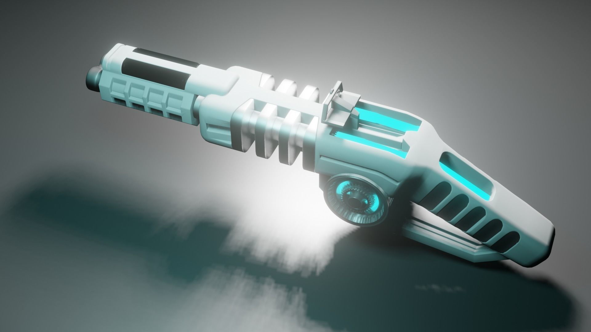 Sci-fi Shot gun Low-poly 3D model_7
