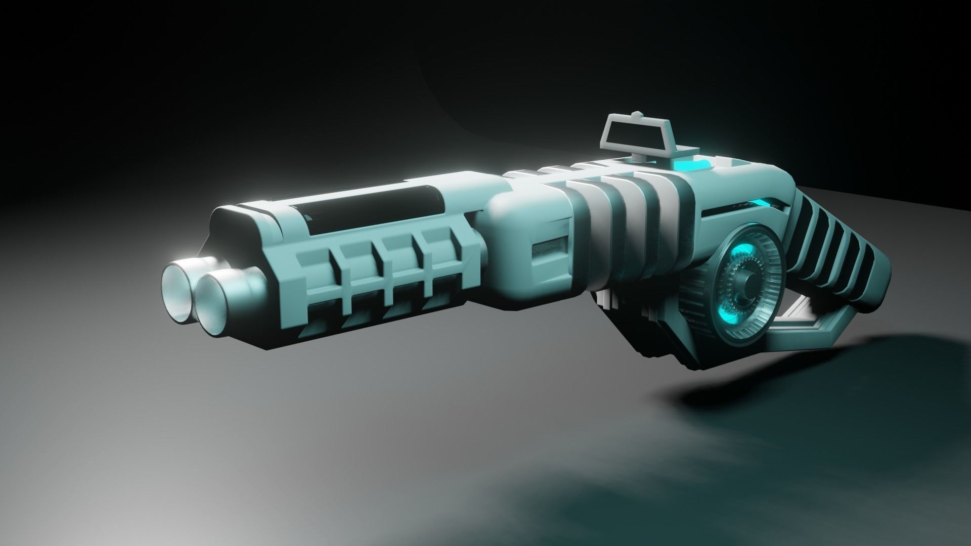 Sci-fi Shot gun Low-poly 3D model_8