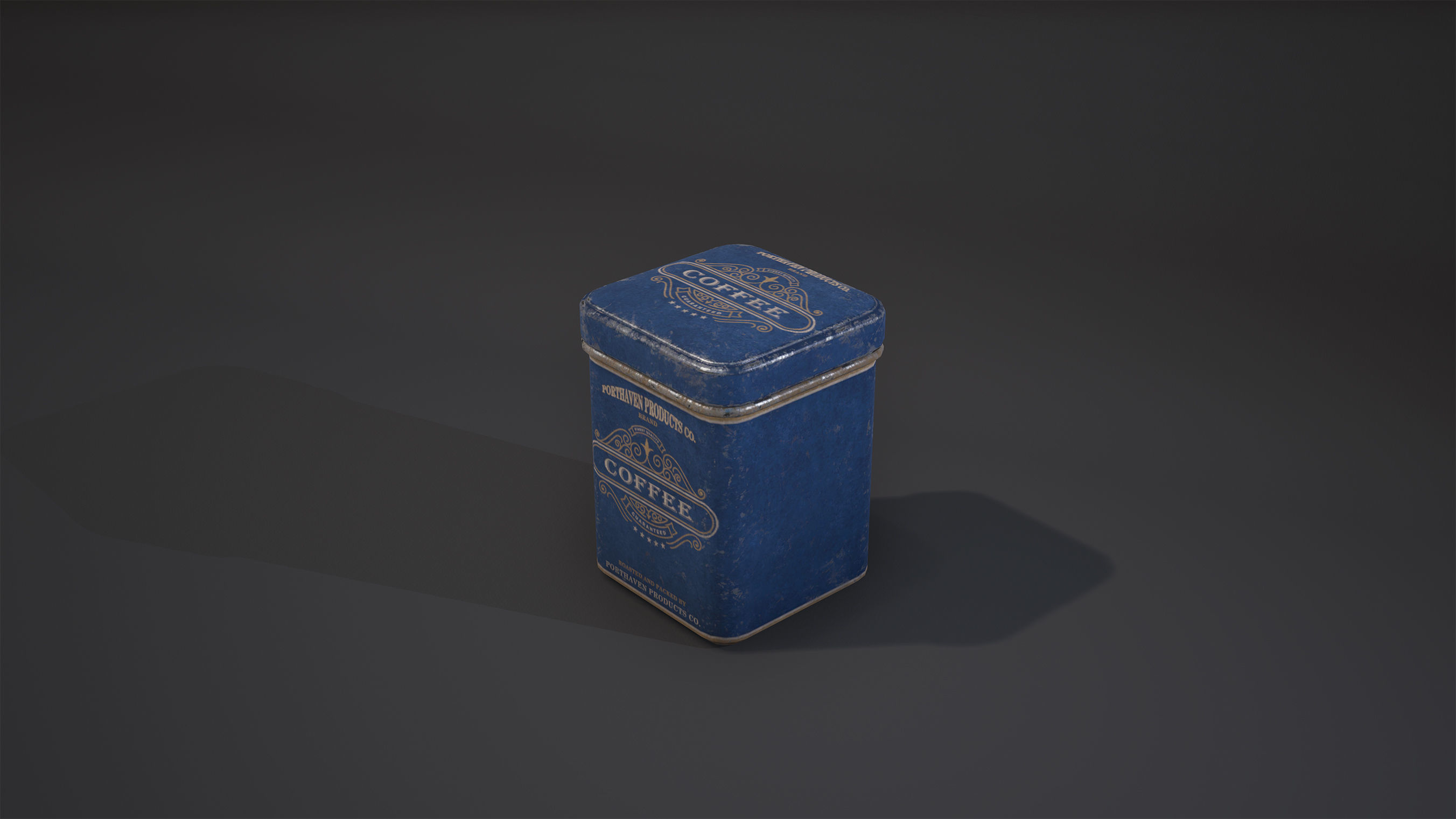 Container Game-Ready coffee tin Low-poly 3D model_1