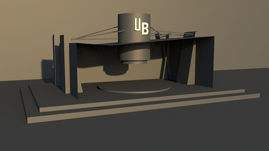 3d Exhibition Stand  and  Hall Design Low-poly 3D model_2