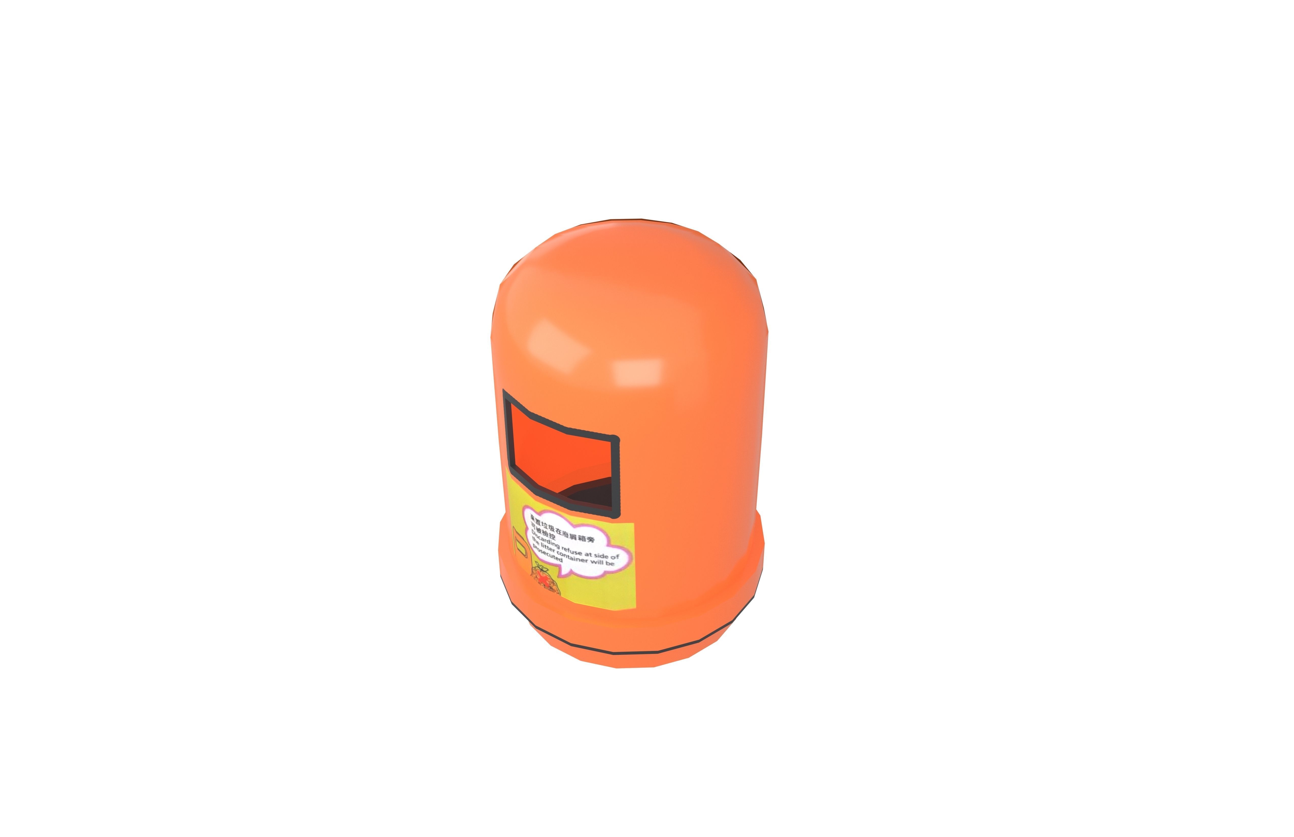 Hong Kong Trash Can v1 001 Low-poly 3D model_2