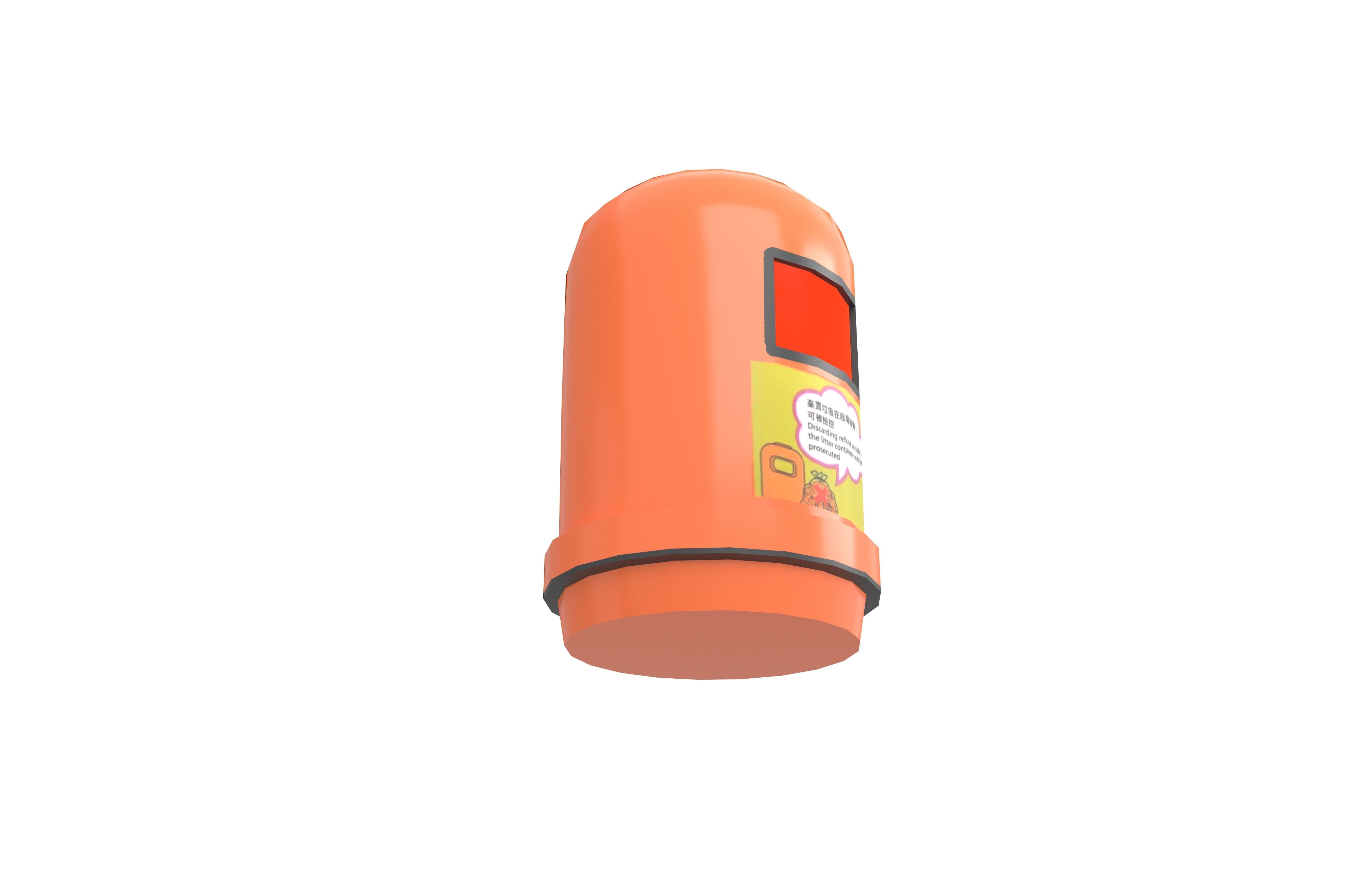 Hong Kong Trash Can v1 001 Low-poly 3D model_3