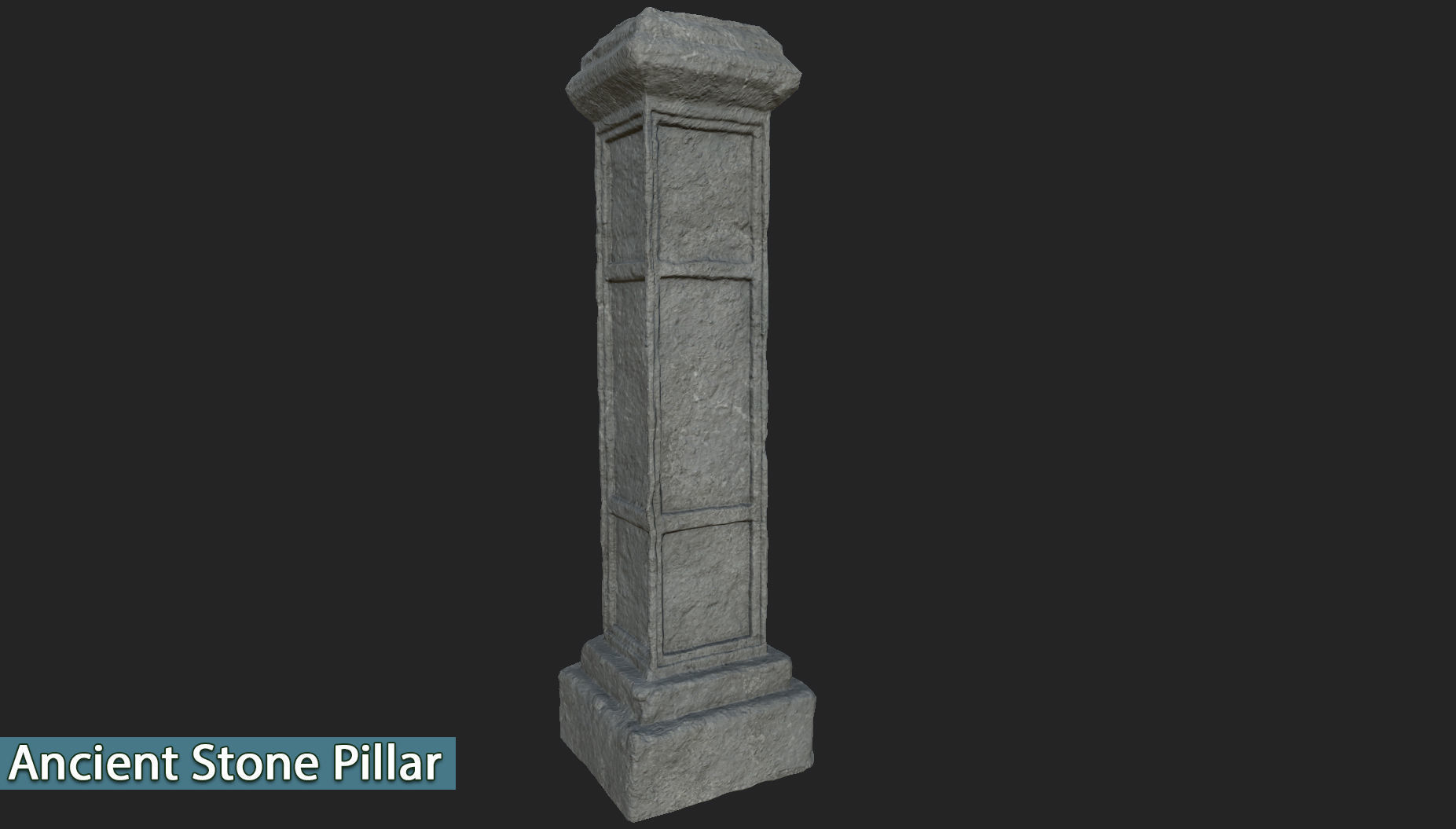Ancient Stone Pillar Low-poly 3D model_15
