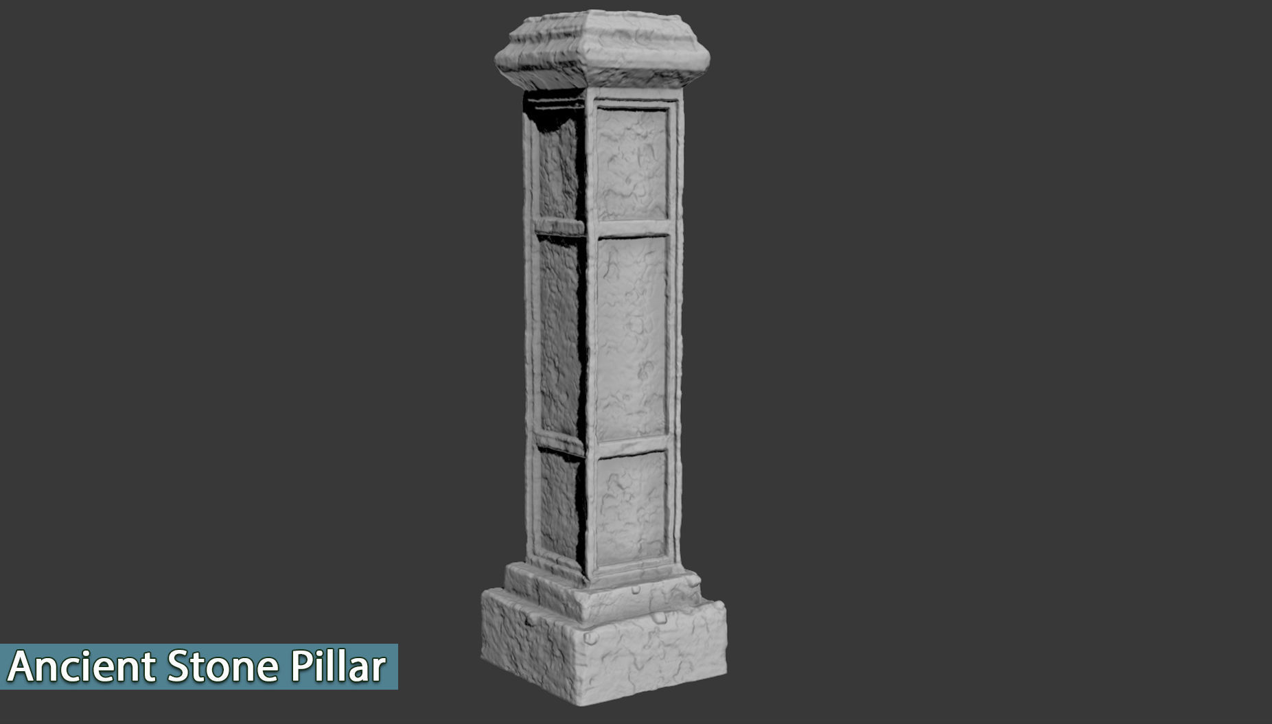 Ancient Stone Pillar Low-poly 3D model_9
