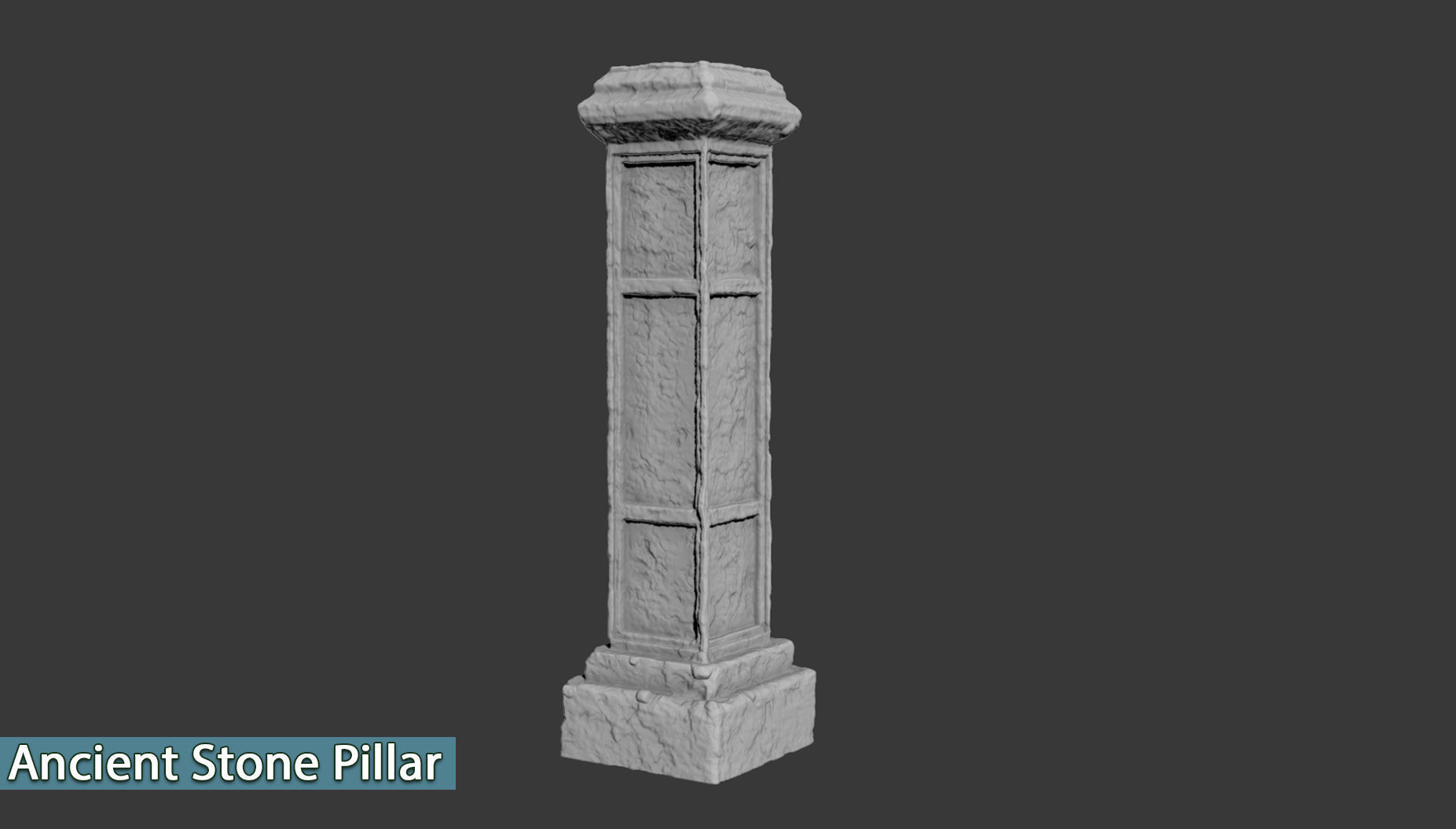 Ancient Stone Pillar Low-poly 3D model_10