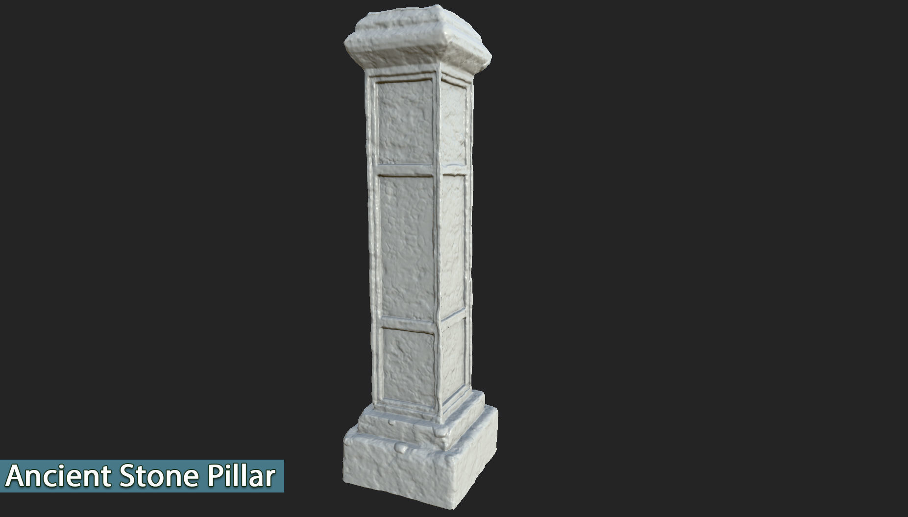 Ancient Stone Pillar Low-poly 3D model_7