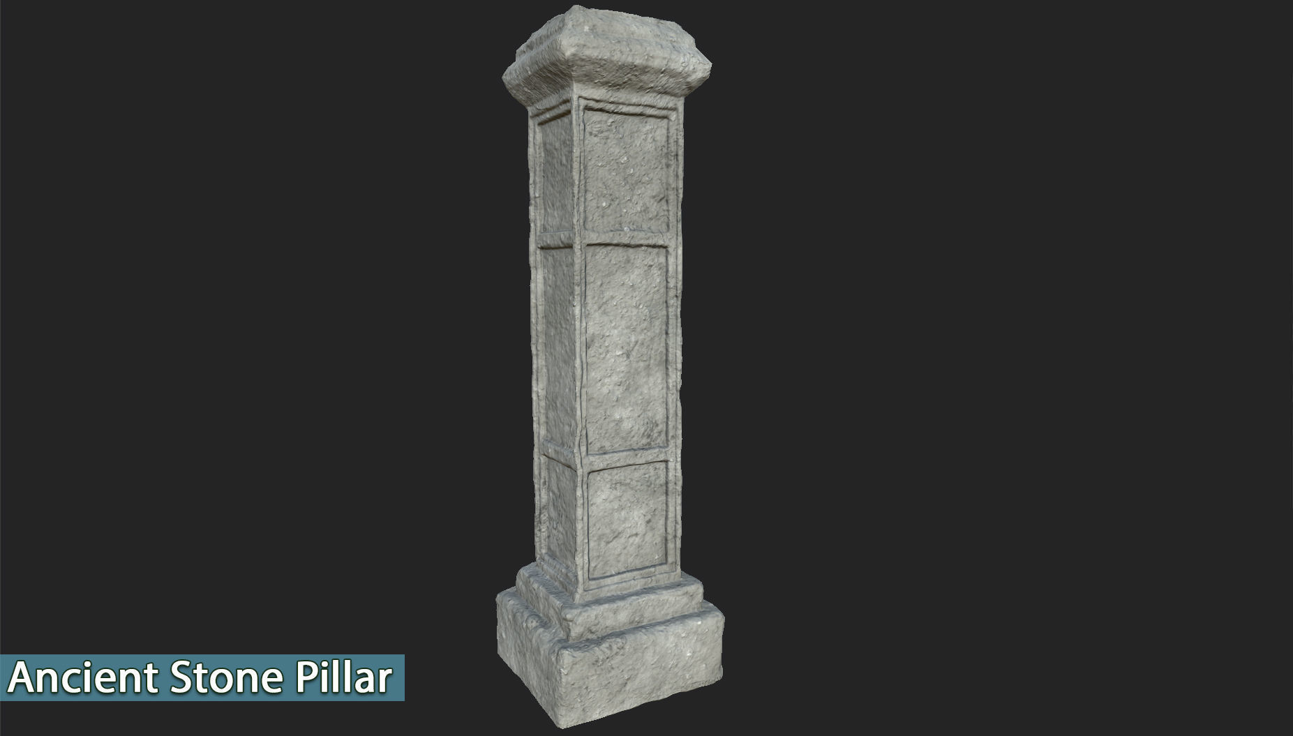 Ancient Stone Pillar Low-poly 3D model_14