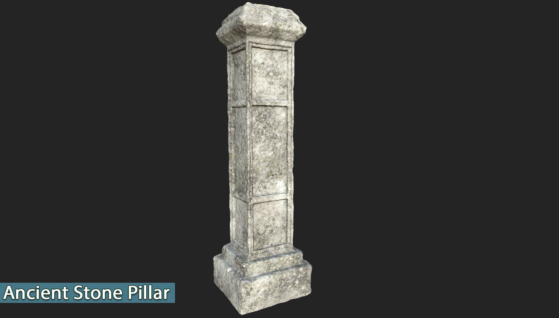 Ancient Stone Pillar Low-poly 3D model_8