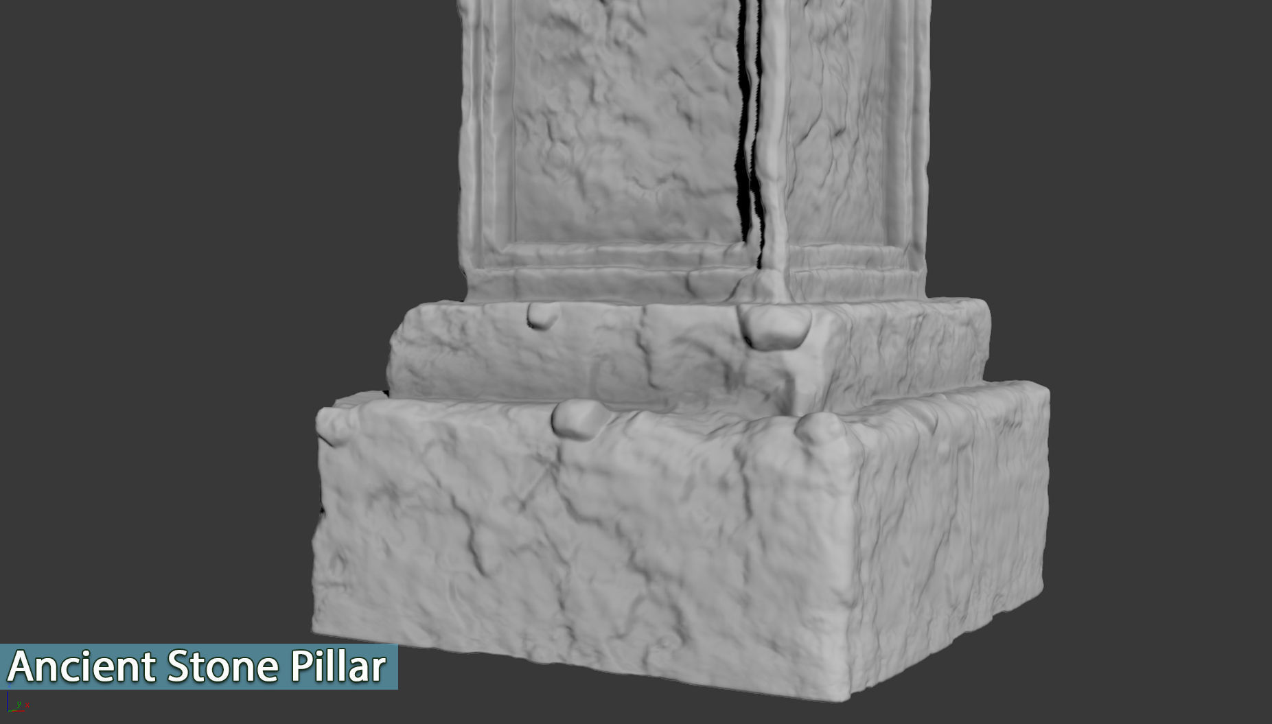 Ancient Stone Pillar Low-poly 3D model_11