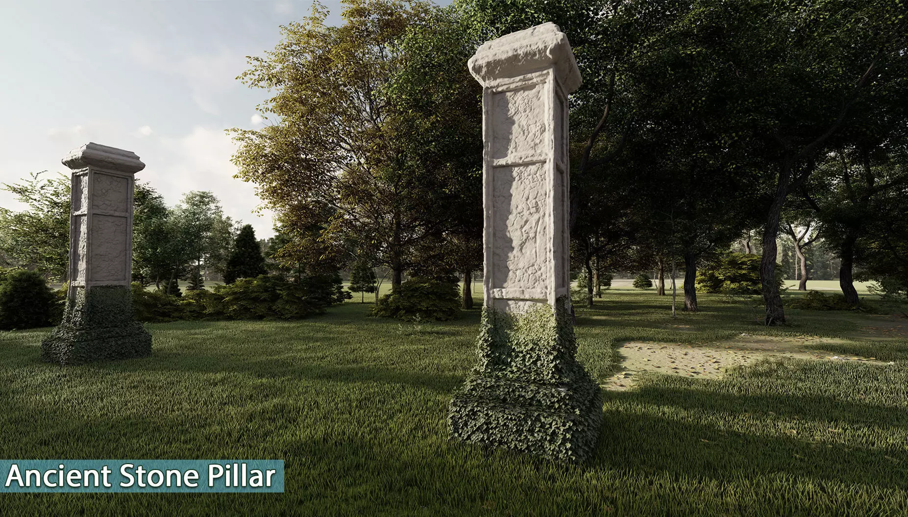 Ancient Stone Pillar Low-poly 3D model_0