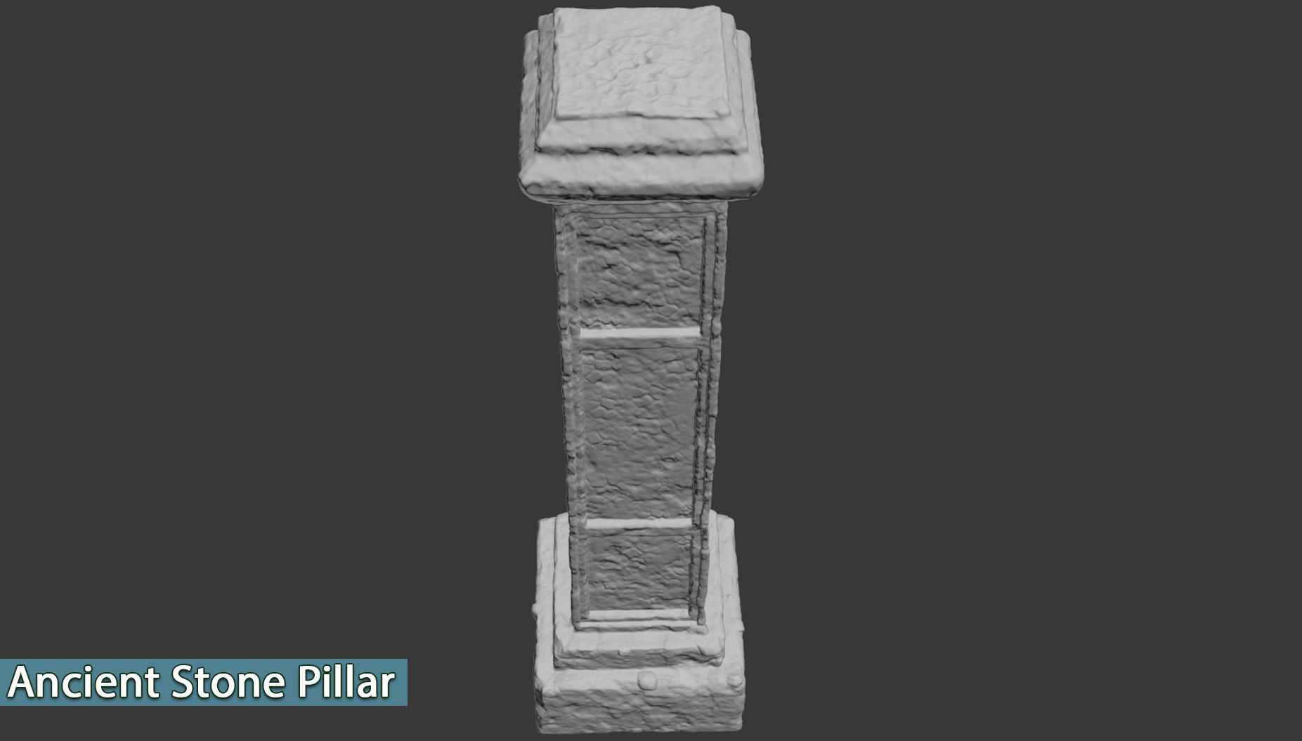 Ancient Stone Pillar Low-poly 3D model_12
